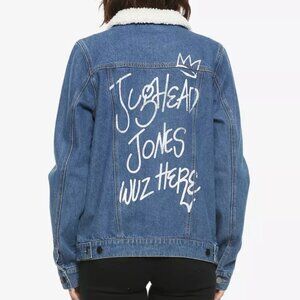 HOT TOPIC Riverdale Jughead Jones Denim Jacket Sherpa Pockets Teen Junior Large